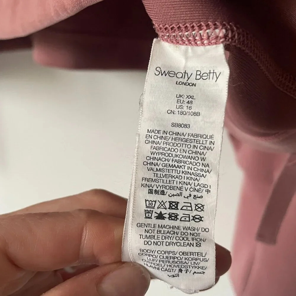 Sweaty Betty Sand Wash Half-Zip Sweatshirt Mauve Pink Size 16 - Picture 9 of 10